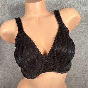 Olga 36DD Bra‎ Black Underwire Back Closure Animal Print Adjustable 35981